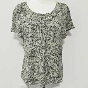 Croft & Barrow Stretch Size XL Sage Green Round Neck Short-sleeved Blouse with